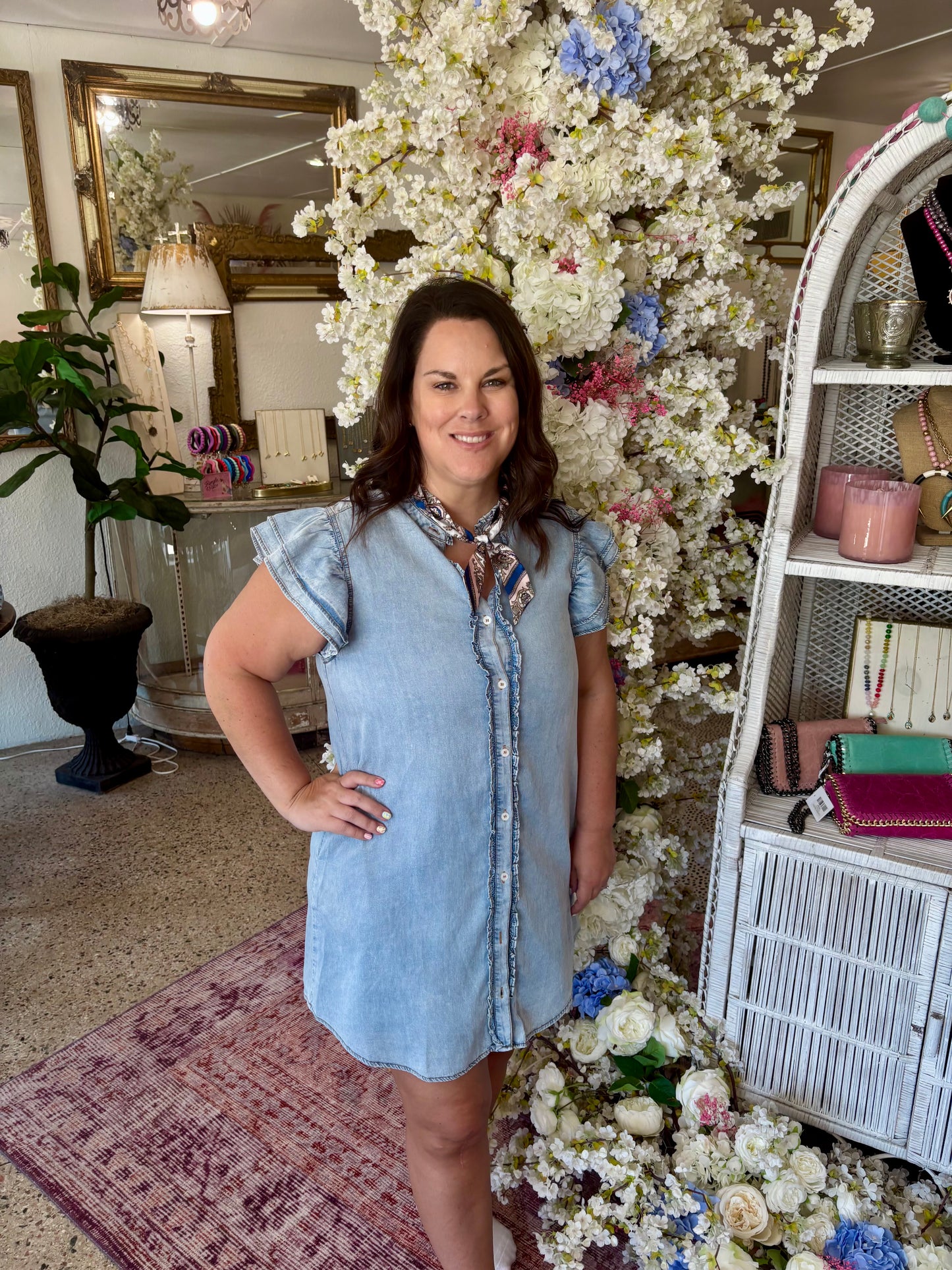 Chambray Button Down Dress