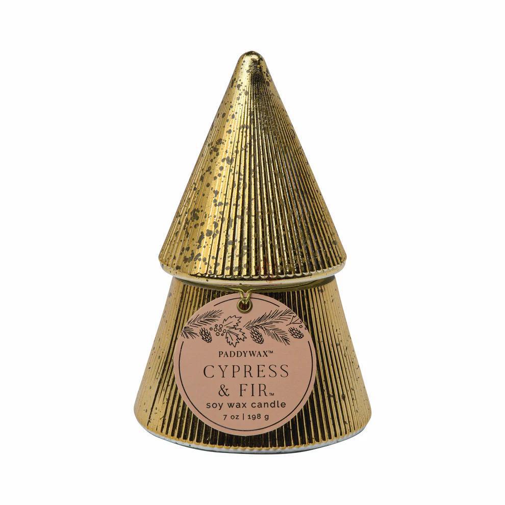 Paddywax Mercury Glass Tree 7 oz., Cypress Fir