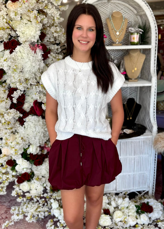 Bubble Skirt, Maroon