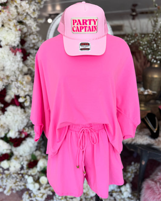 Bubble Gum Pink Vacay Shorts Set