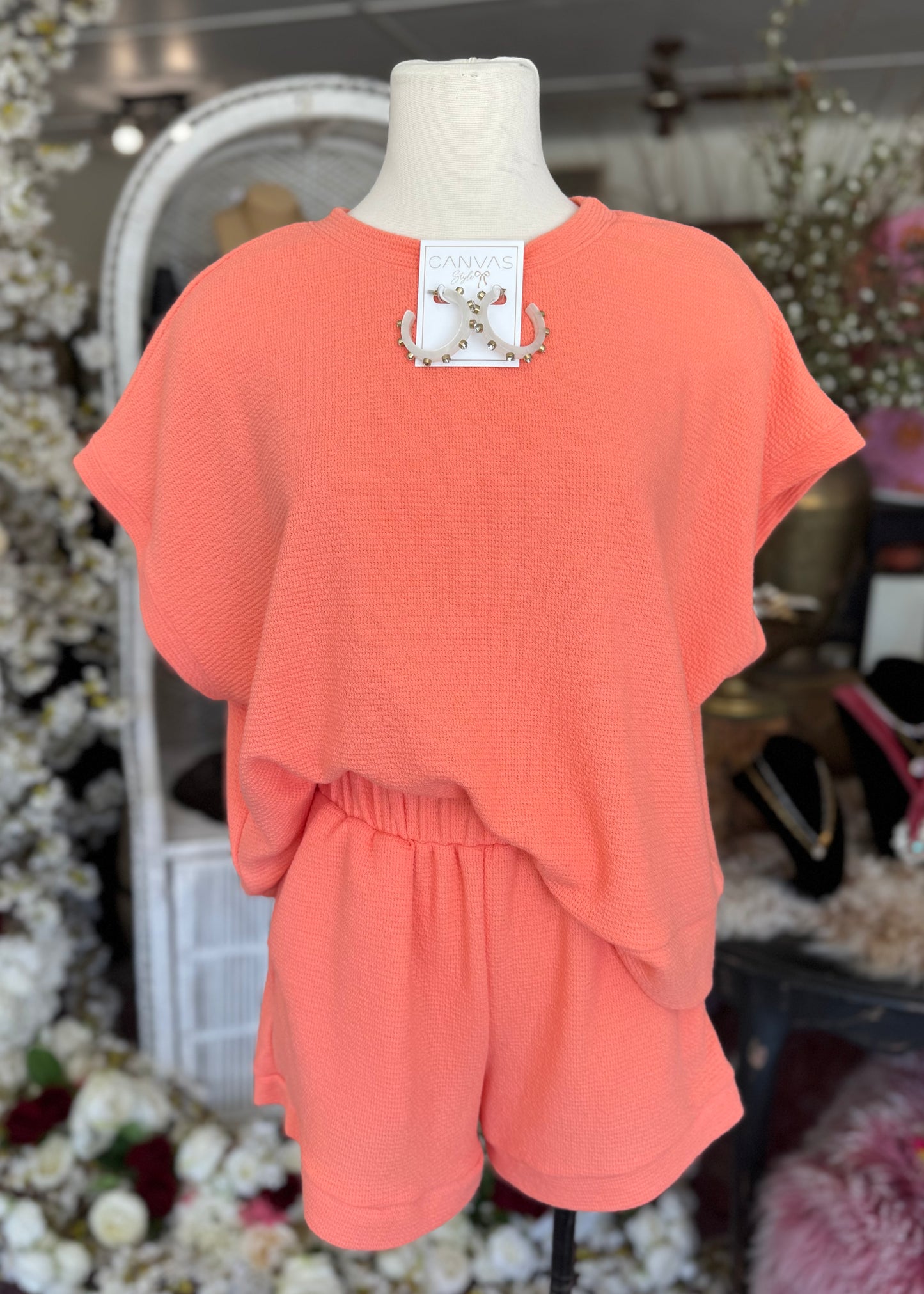 Peach Shorts Set