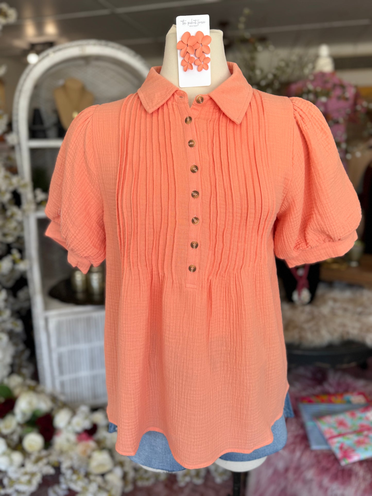 Salmon Collared Blouse