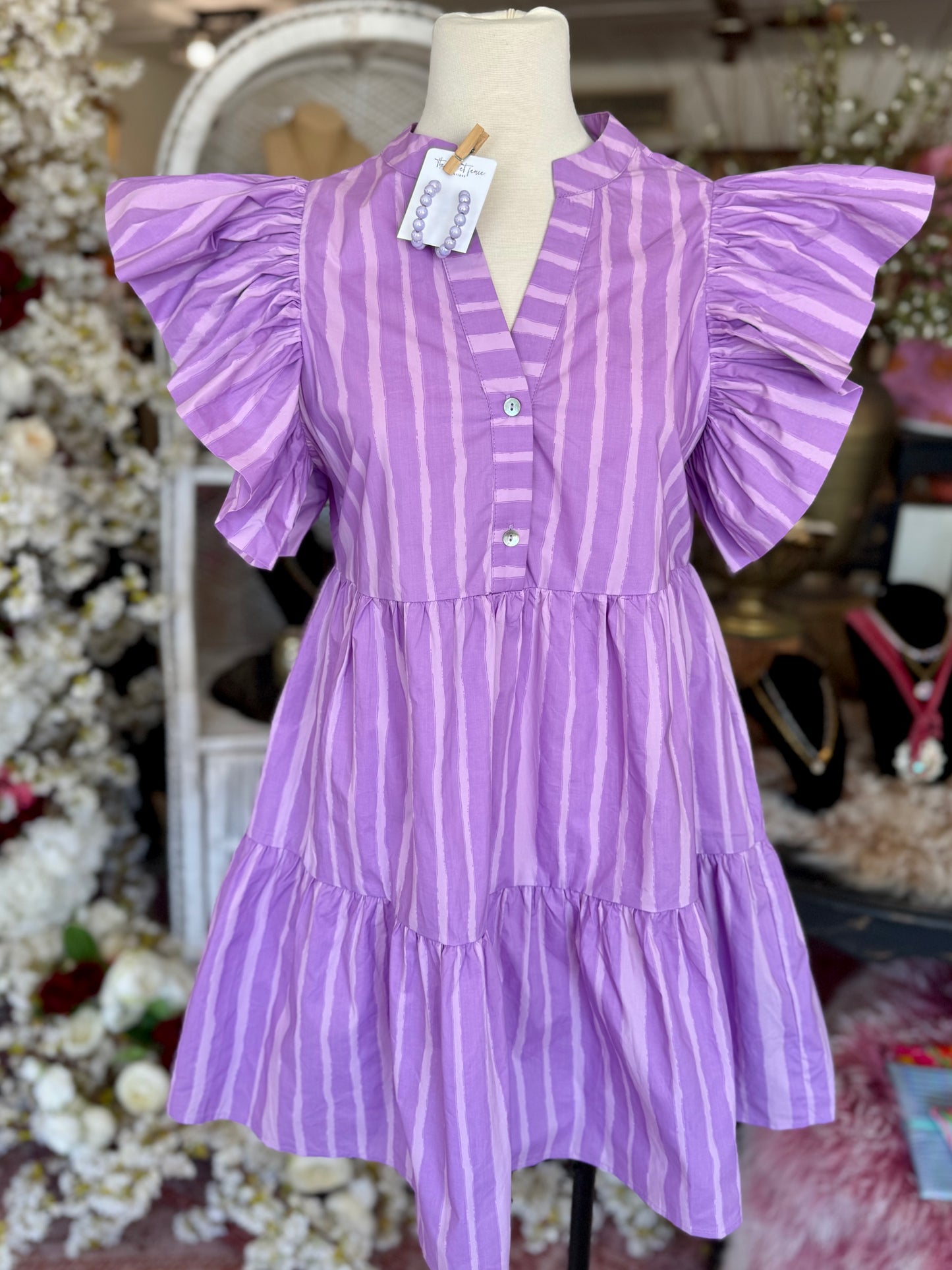 Lavender Striped Dress