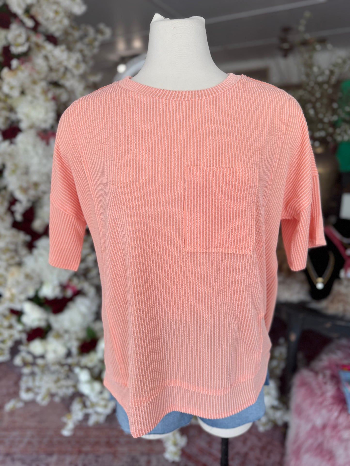 Relaxed Pocket Blouse, Peach