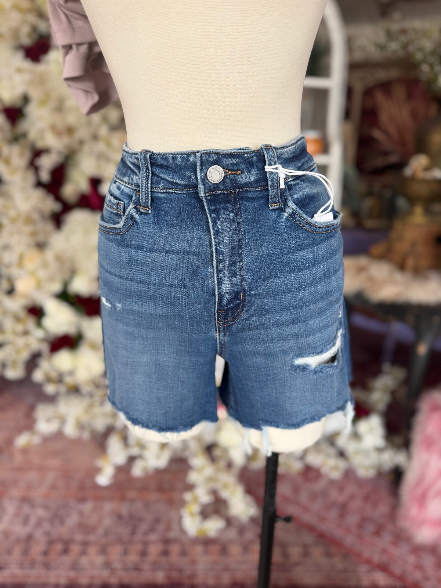 Vervet, "Co-Pilot" Raw-Hem Shorts