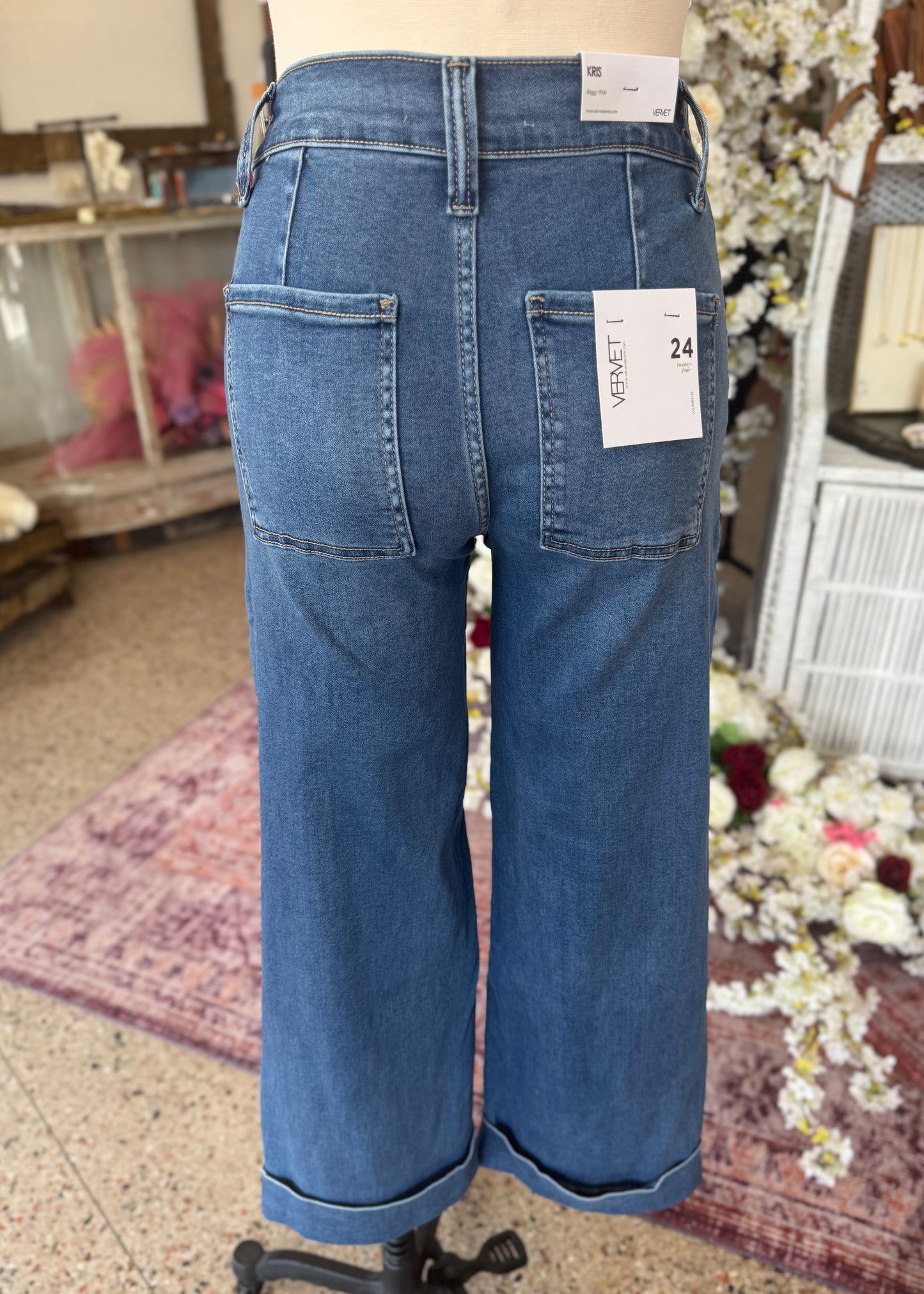 Butter Soft Wide Leg Jean, Med. Wash