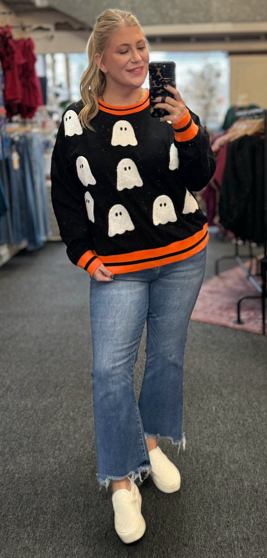 Ghost Embroidery Pullover