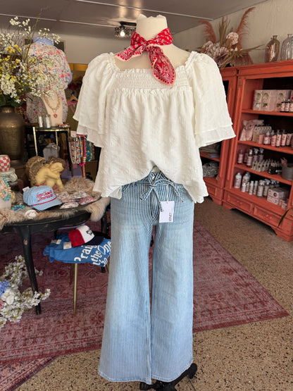 Striped Wide Leg Jean
