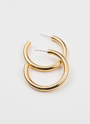 Chunky Tube Hoops, Medium