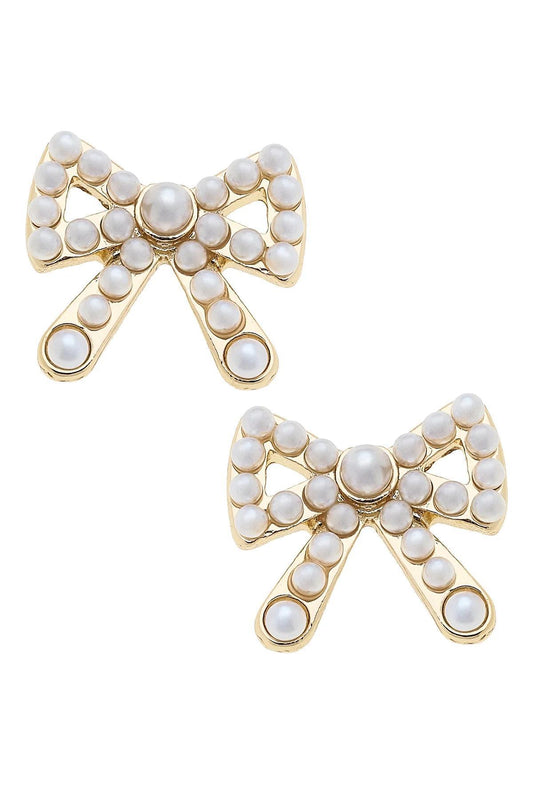 Dawn Pearl Studded Bow Earrings