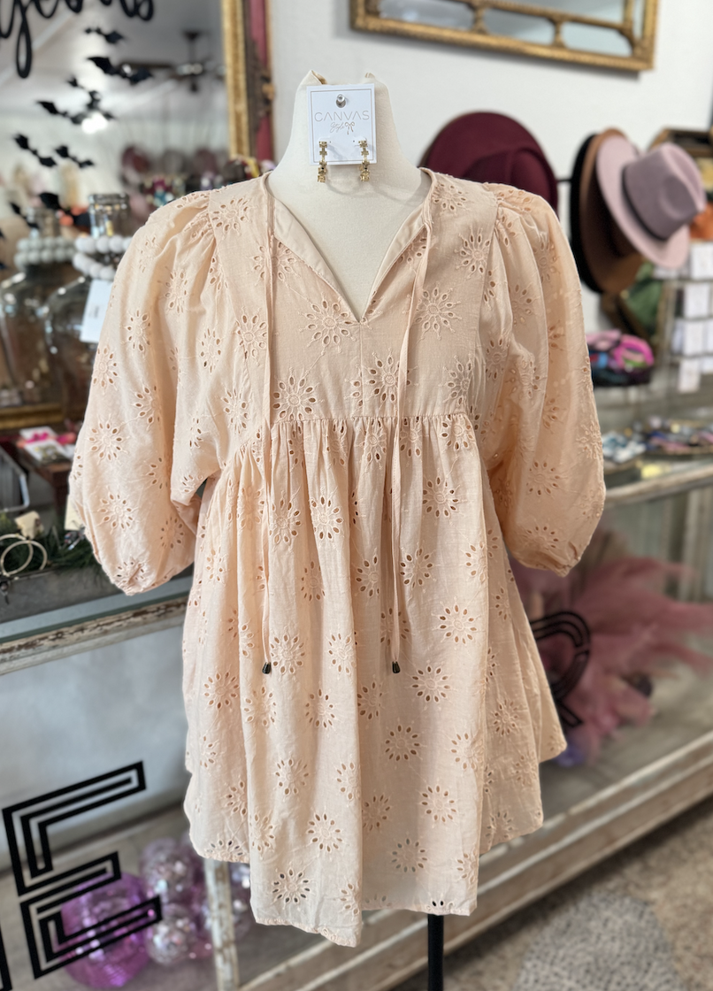 Eyelet Babydoll Dress