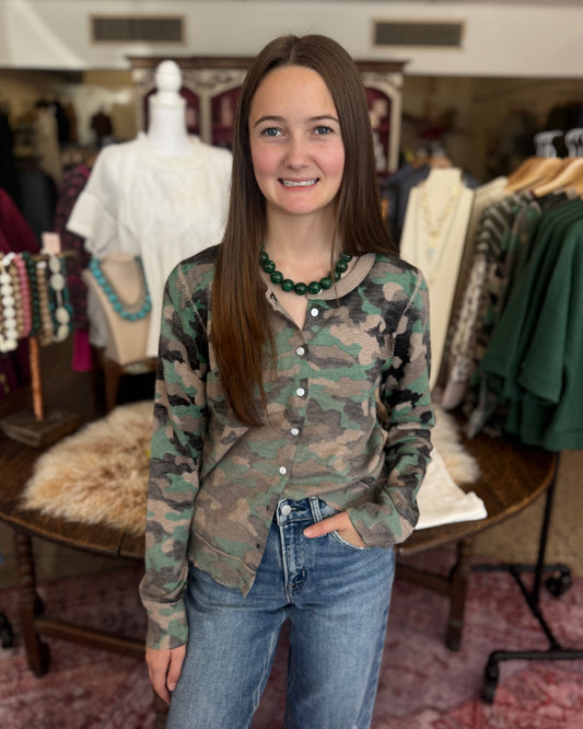 Camo Print Cardigan