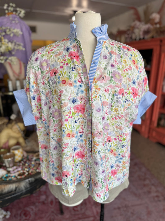 Jacquard Floral Button Down