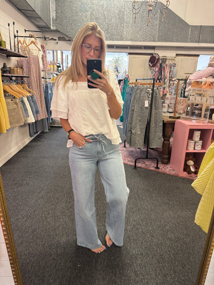 Striped Wide Leg Jean