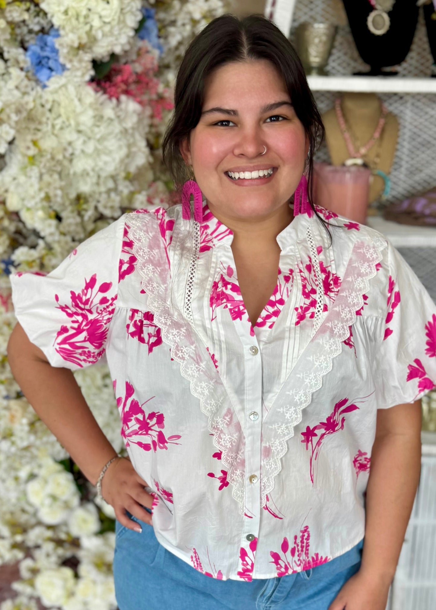 Lace Trim Blouse