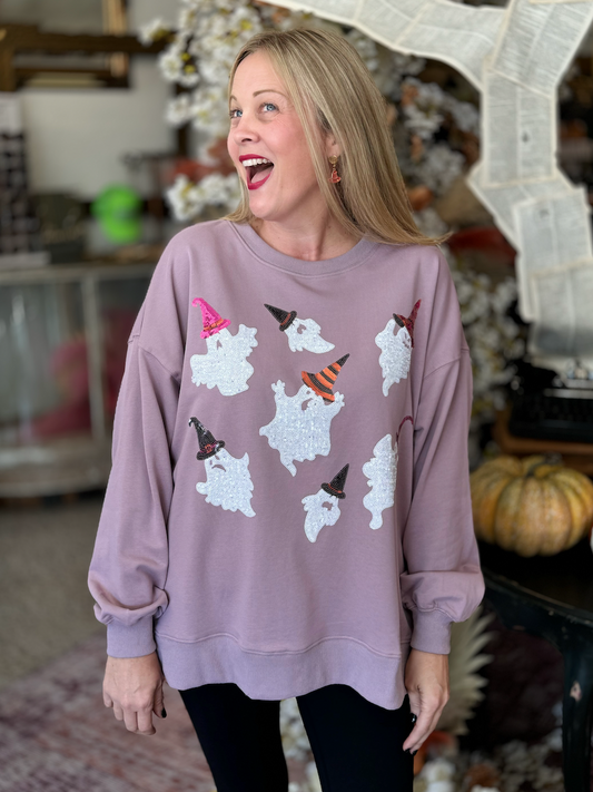 Sequin Ghost Pullover