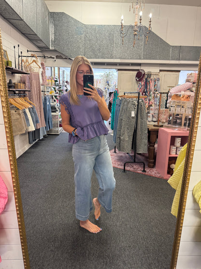 Plum Lace Trim Top