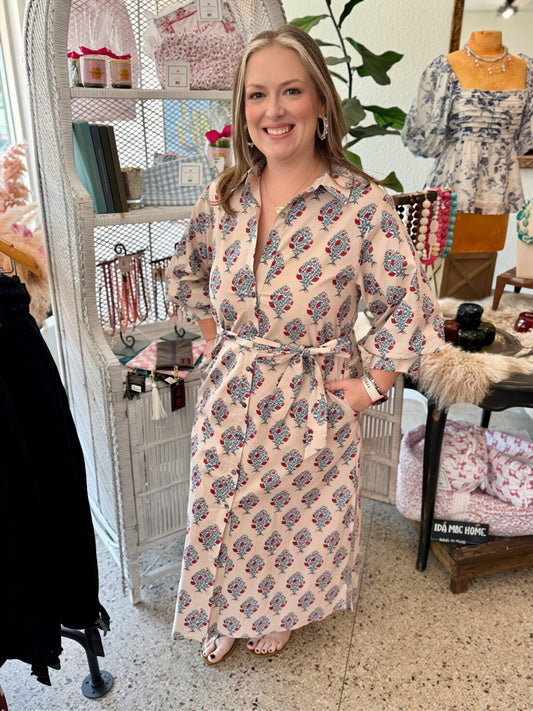 Ecru Floral Dress
