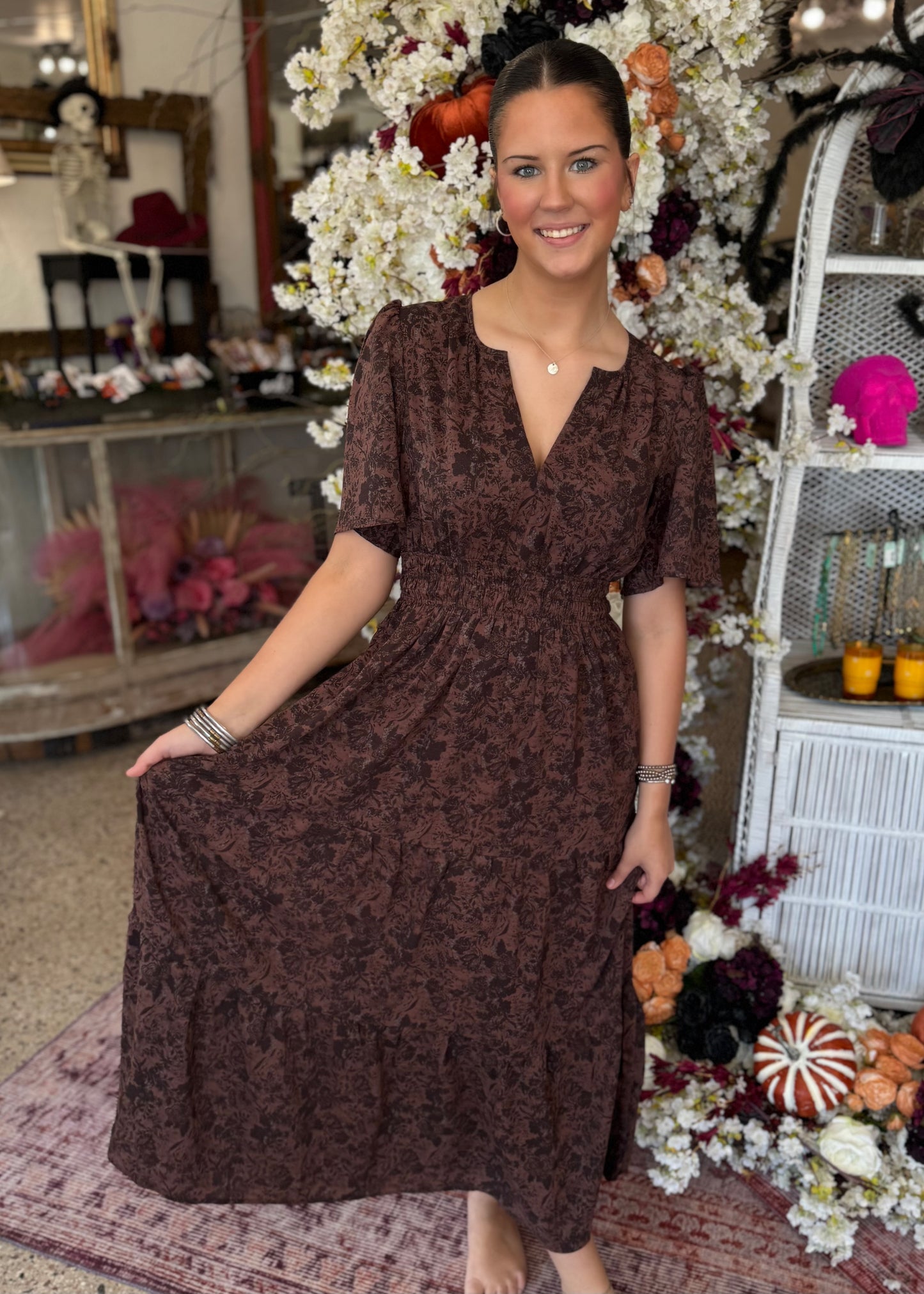 Fall Floral Maxi Dress