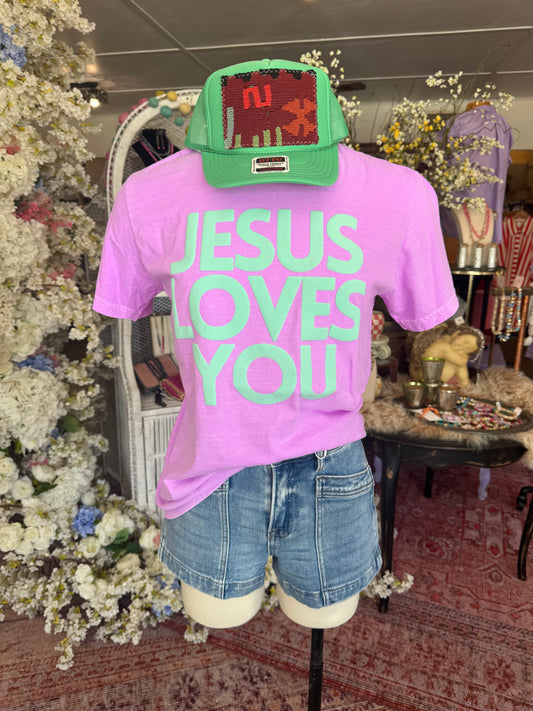 Jesus Loves You, Neon Violet Tee