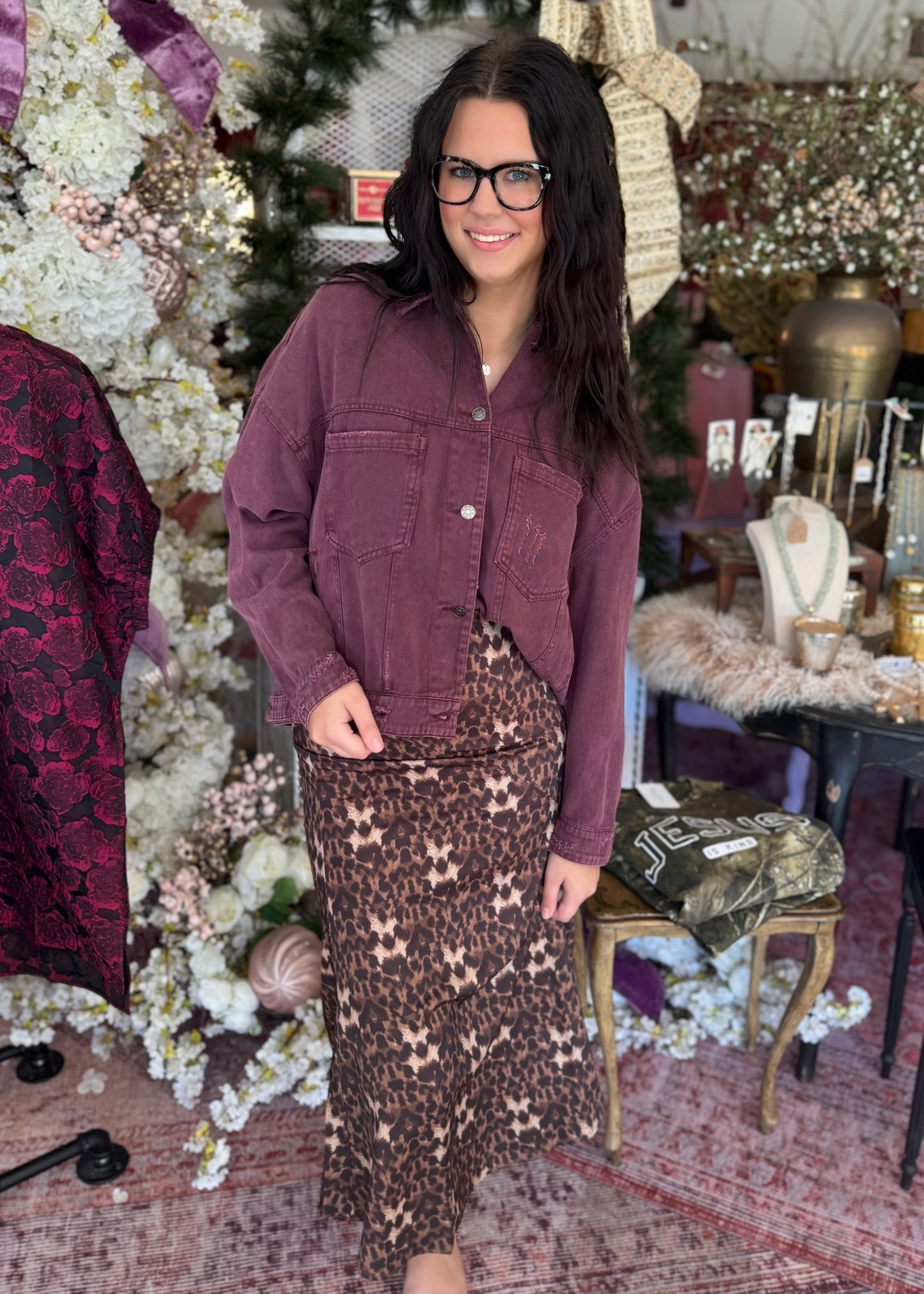 Animal Print Midi Skirt