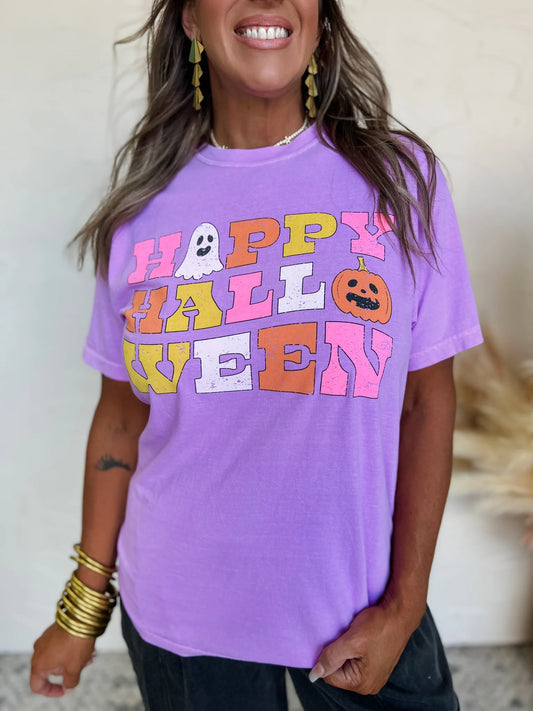 Lilac Happy Halloween Graphic Tee