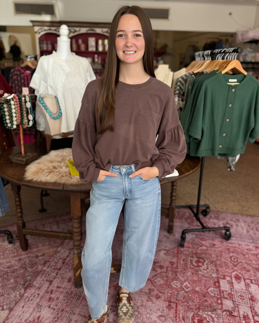 Bubble Sleeve Pullover
