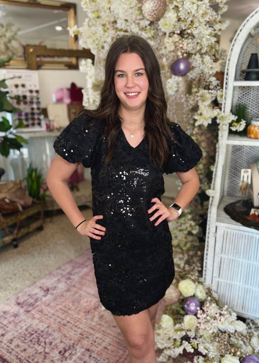 Black Sequin Dress