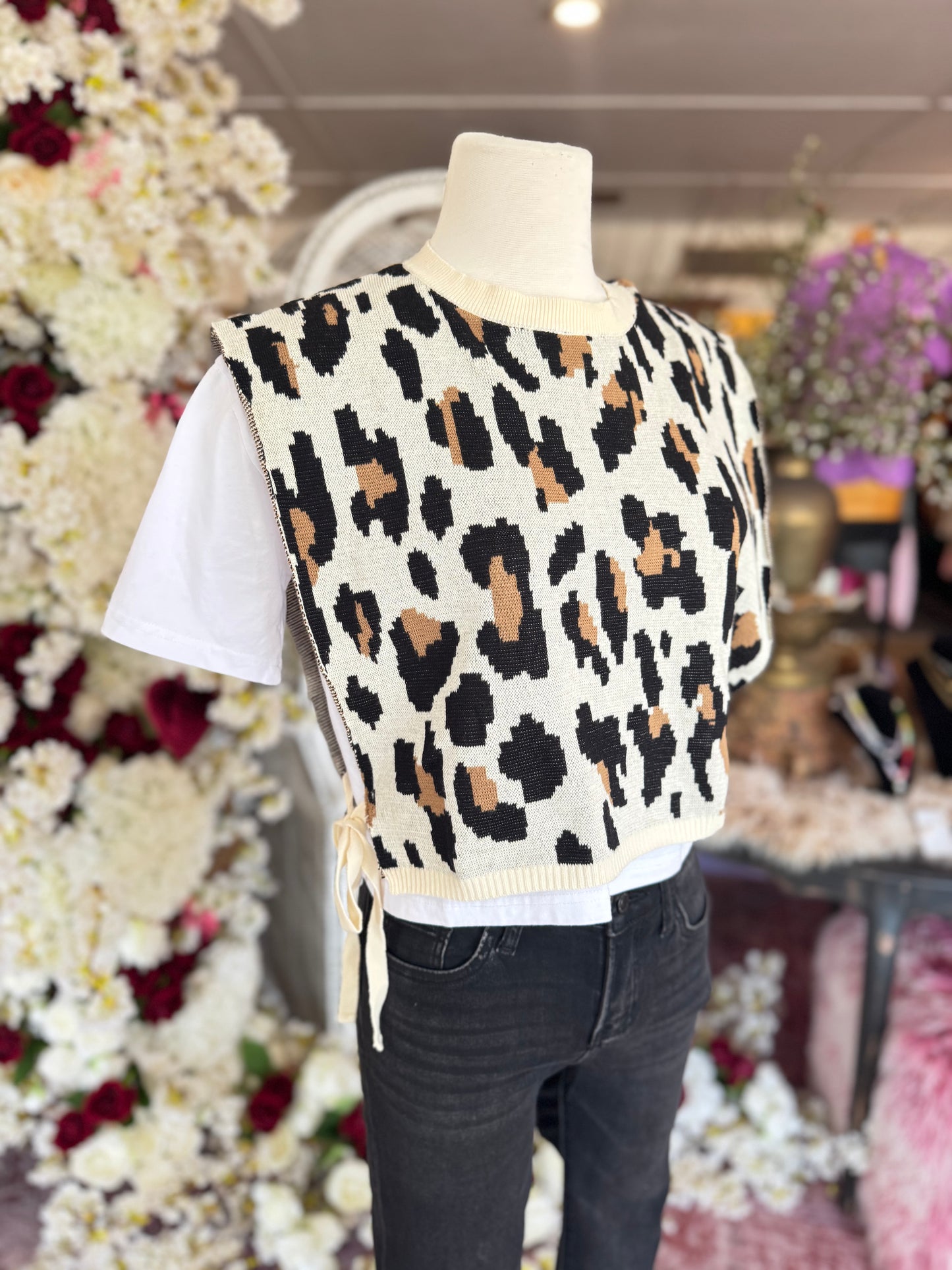 Animal Print Sweater Vest