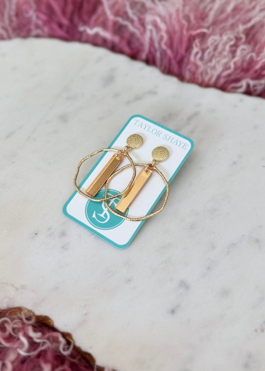 Gold Mirror Stick Hoops