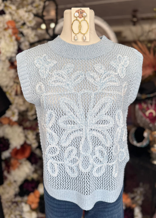 Crochet Knit Sleeveless Top