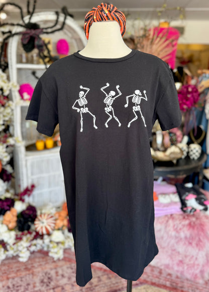 Dancing Skeleton T-Shirt Dress