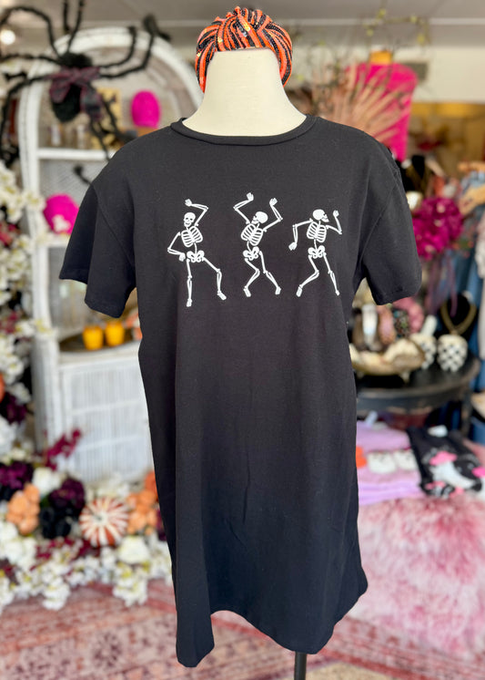 Dancing Skeleton T-Shirt Dress