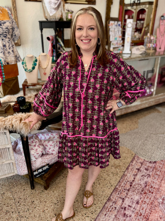 Floral Drop Waist Dress