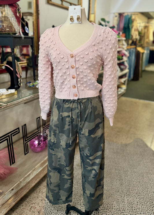 Pale Pink Popcorn Sweater