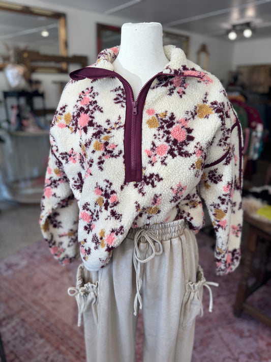 Floral Fleece Pullover