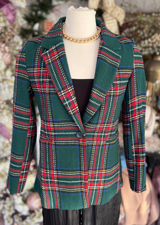 Green Plaid Blazer