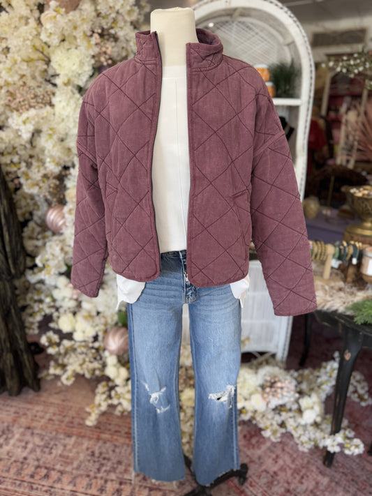 Plum Quilted Jacket