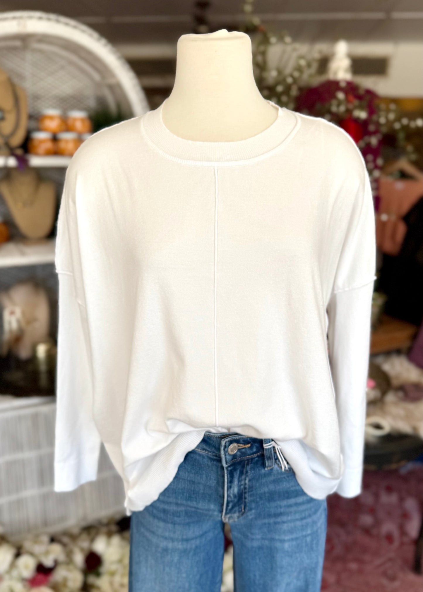 Ultra Soft Round Neck Sweater, White