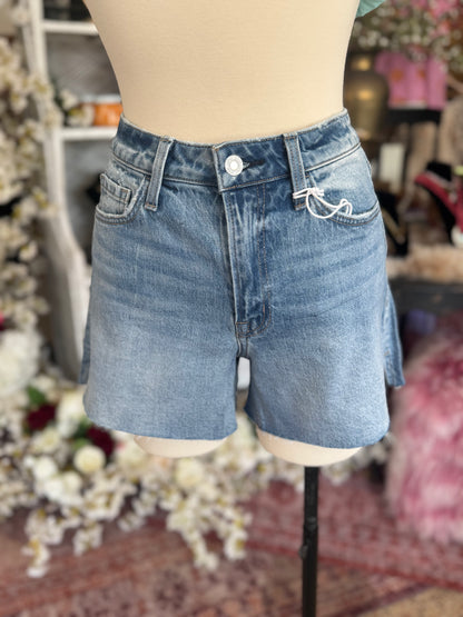 Vervet High Rise Raw Hem Shorts