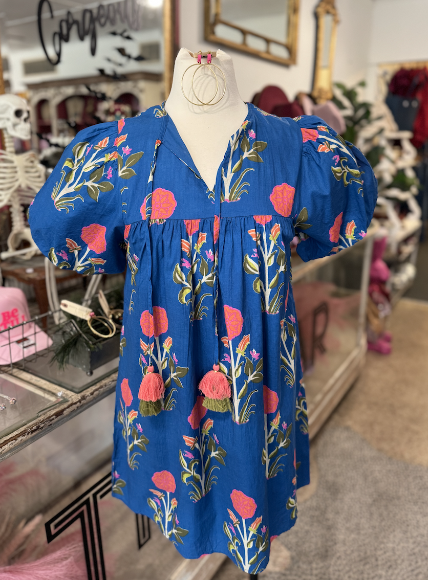 Puff Sleeve Floral Dress