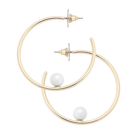 Jackie Pearl Hoop Earrings