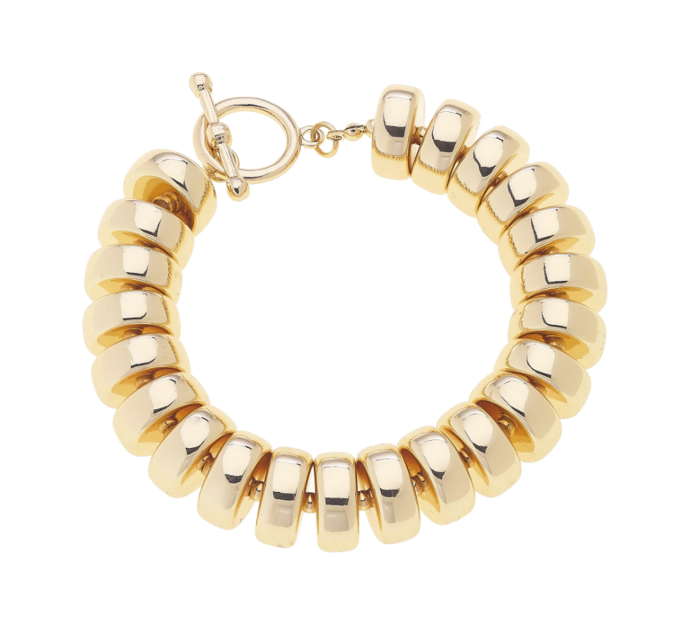 Miranda Coil Stretch Toggle Bracelet, Gold