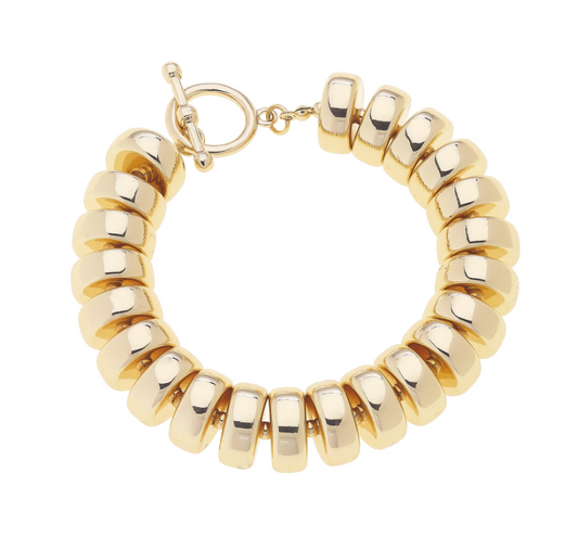 Miranda Coil Stretch Toggle Bracelet, Gold